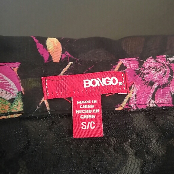 Bongo sheer and lace floral button up size small - Picture 3 of 3